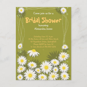 Daisy Garden Bridal Shower Party Invitation Postcard