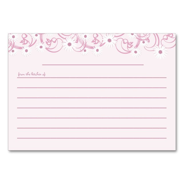 Daisy Garden Pink Recipe Card (Front)