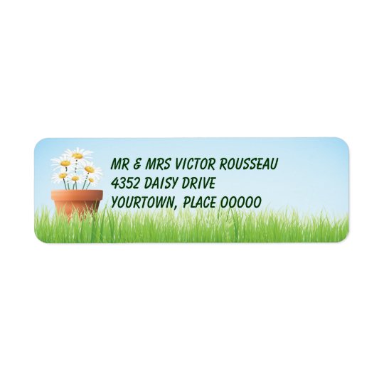 Daisy Garden Return Address Return Address Label
