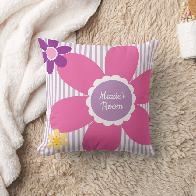Daisy Garden Wildflower Floral Throw Pillow (Blanket)