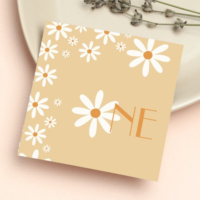 Daisy Girl 1st Birthday Flower Theme Napkin (Creator Uploaded)