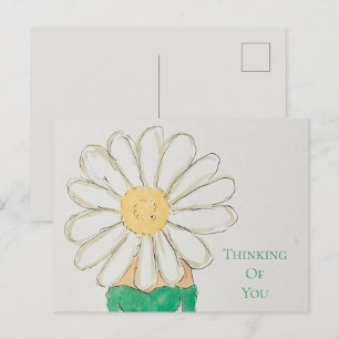 Daisy Girl Green Dress Thinking of You Postcard