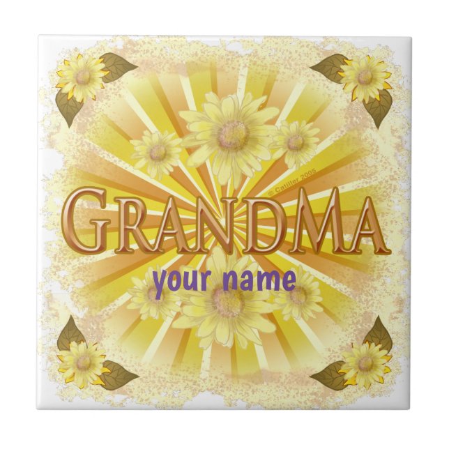 Daisy Grandma  Tile (Front)