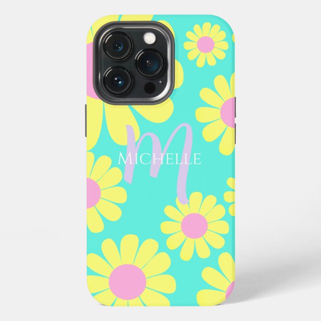 Daisy Green Aqua iPhone Case (Back)