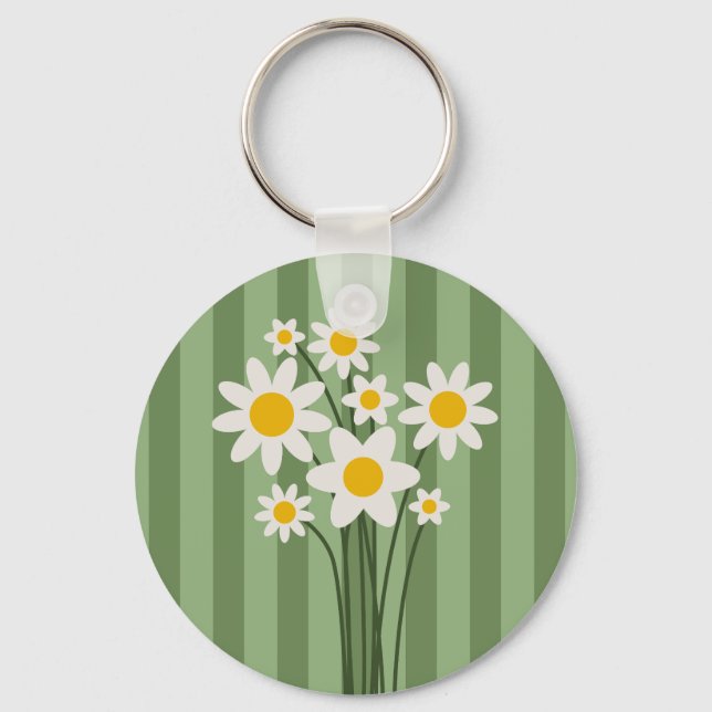DAISY GREEN - Botanical Key Ring Mother's Day (Front)