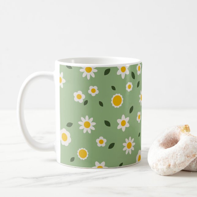 DAISY GREEN - Daisy Floral Mug (With Donut)
