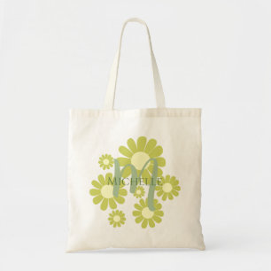 Daisy Green Monogram Tote Bag