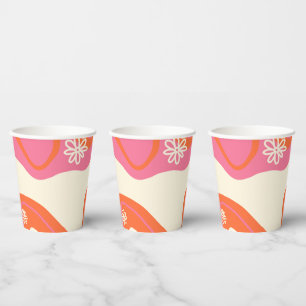 Daisy Groove - Pink, Orange and Cream Paper Cups
