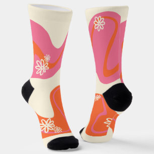 Daisy Groove - Pink, Orange and Cream Socks