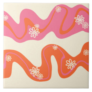 Daisy Groove - Pink, Orange and Cream Tile