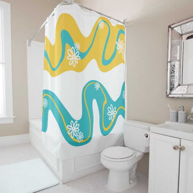 Daisy Groove - Turquoise and Yellow (In Situ)