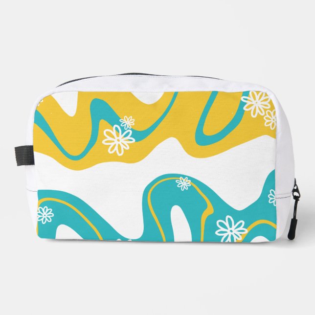 Daisy Groove - Turquoise and Yellow Dopp Kit (Front)