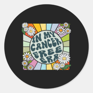 Daisy Groovy In My Cancer Free Era Breast Cancer Classic Round Sticker