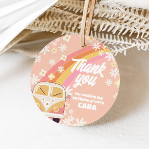 Daisy Groovy Two Birthday Party Round Favour Tags