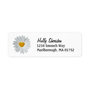 Daisy Heart Étiquettes de adresse