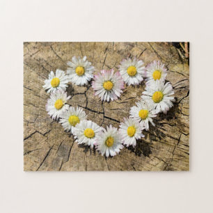 Daisy Heart Jigsaw Puzzle