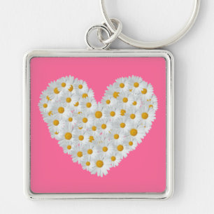 Daisy Heart Keychain