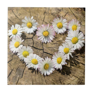Daisy Heart - Love - Add Your Text / Name Tile