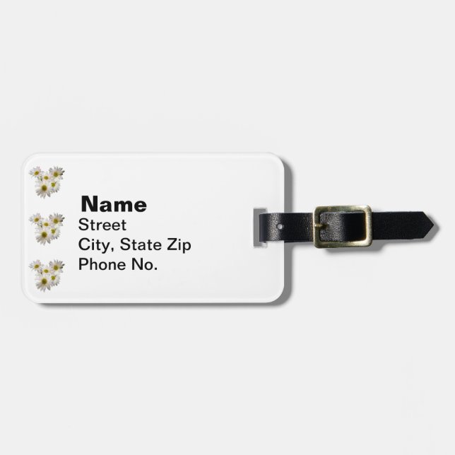 Daisy Heart Luggage Tag (Front Horizontal)