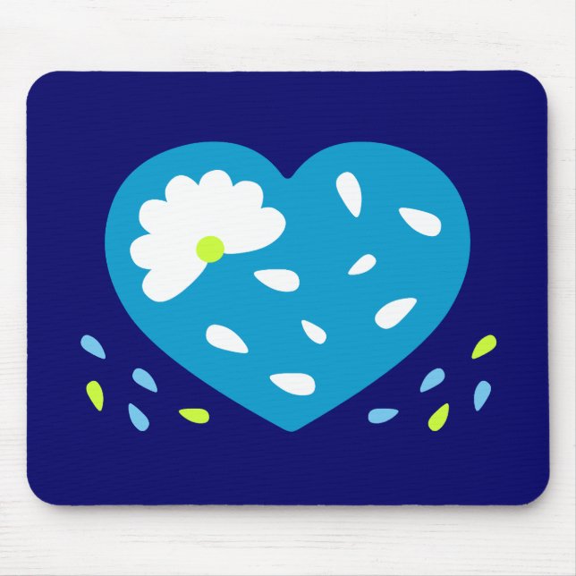 Daisy Heart Mouse Pad (Front)