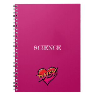 Daisy Heart Pink Notebook