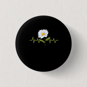 Daisy Heartbeat 1 Inch Round Button