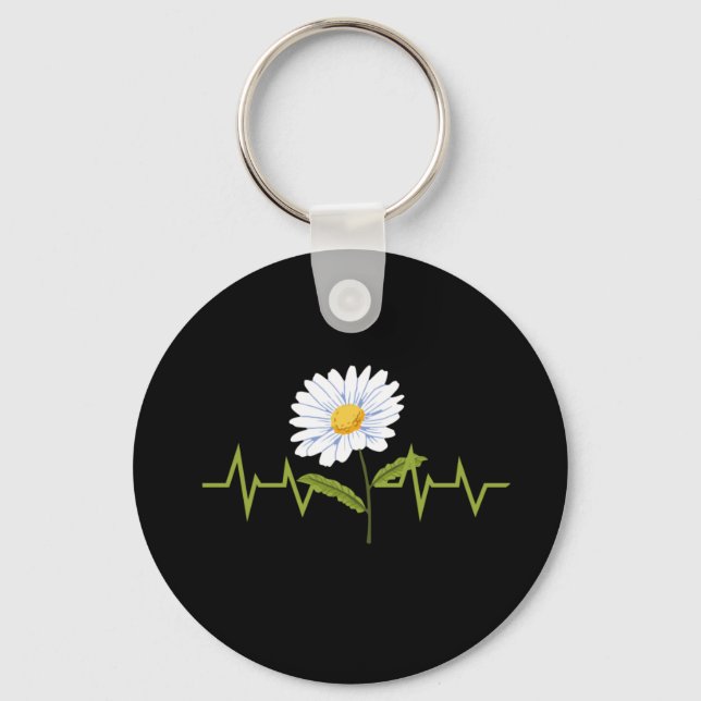 Daisy Heartbeat Keychain (Front)