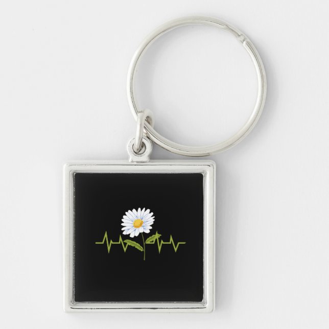 Daisy Heartbeat Keychain (Front)