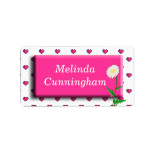 Daisy hearts- Girls school name label