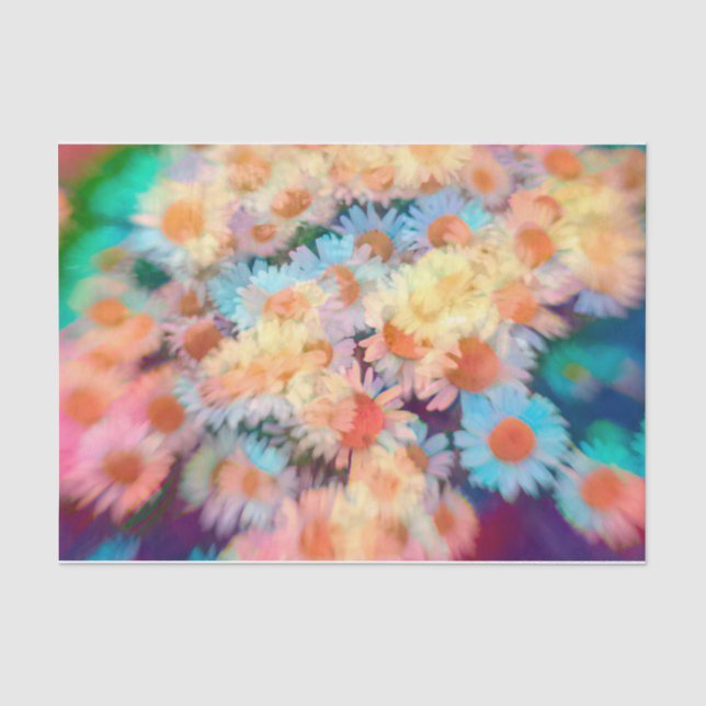 Daisy Hippie Boho Print Colourful Floral Tissue Paper (Front)