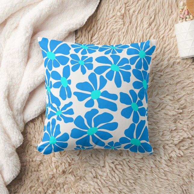 Daisy in 2 shades B02.bblue Throw Pillow (Blanket)