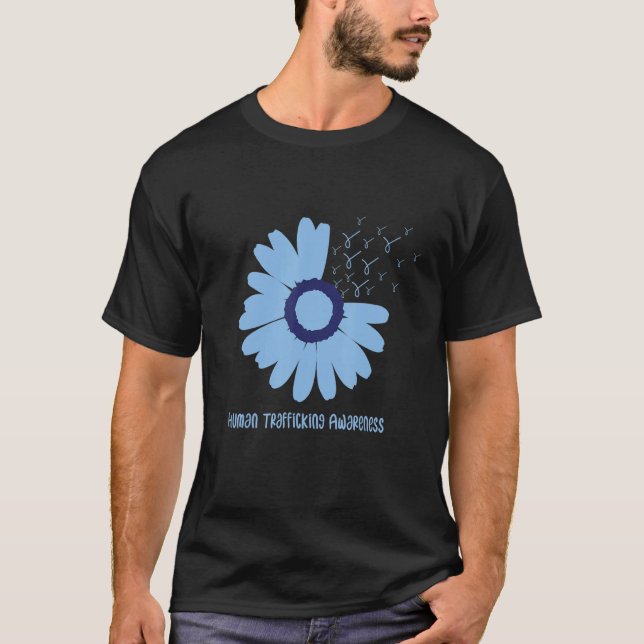 daisy In January Wear blue human trafficking Aware T-Shirt (Front)