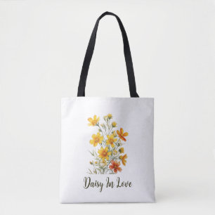 Daisy In Love Wildflower Tote Bag