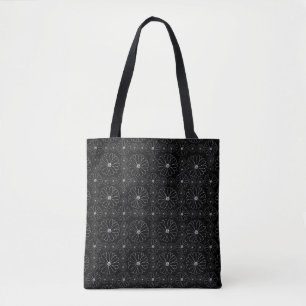 Daisy in Mono B02.White Black BG Tote Bag