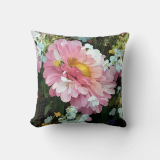 Daisy in Pink Throw Pillow