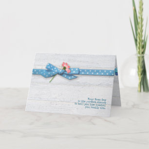 daisy in polka dot ribbon Name Day Card