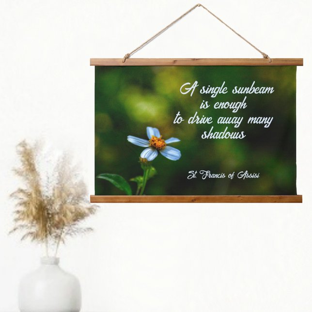 Daisy in Shadows St Francis of Assisi Quote Hanging Tapestry (Creator Uploaded)
