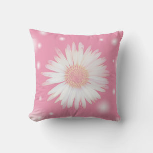 Daisy in soft pink color throw pillow