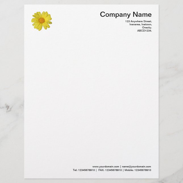 Daisy in the Rain Letterhead (Front)