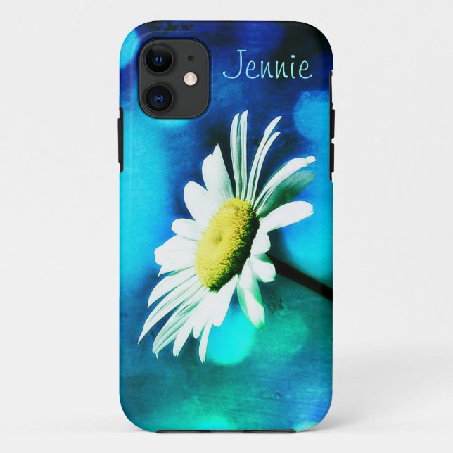 Daisy in Turquoise iPhone 5 Case *Personalize* (Back)
