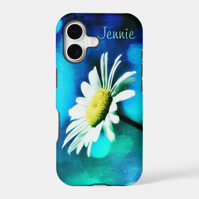 Daisy in Turquoise iPhone 5 Case *Personalize* (Back)