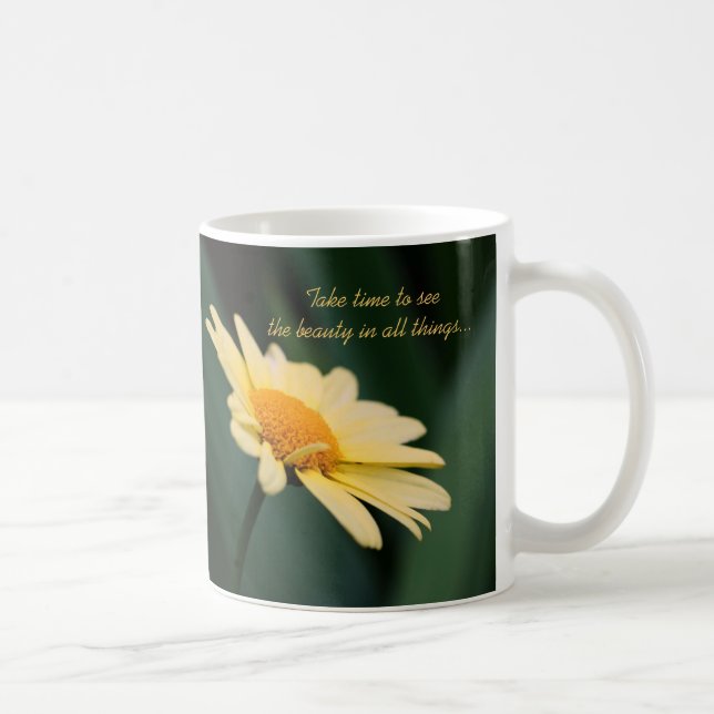 Daisy Inspirational Beauty Quote Coffee Mug (Right)