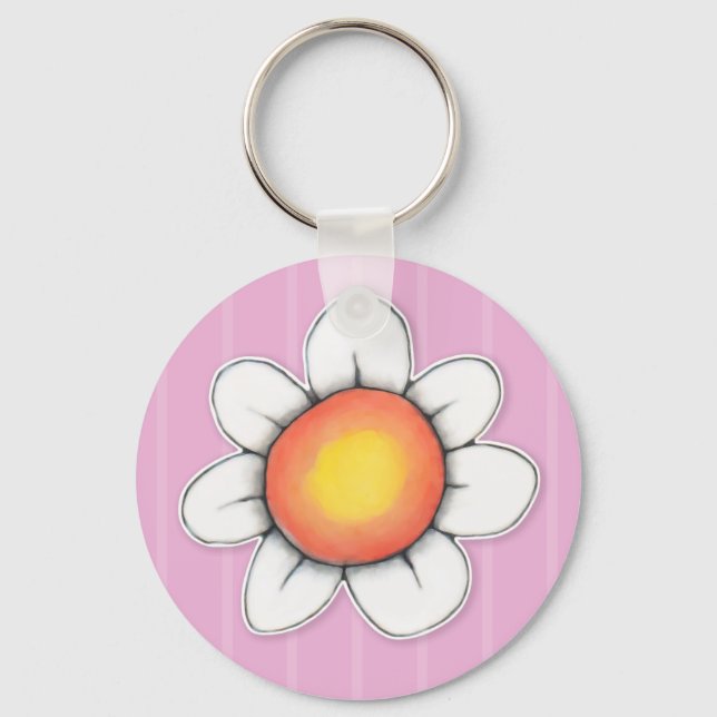 Daisy Joy pink Keychain (Front)