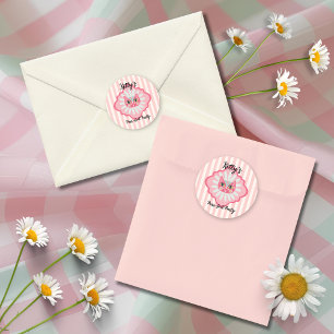 Daisy Kitty Face Purr-fect Birthday Party Classic Round Sticker