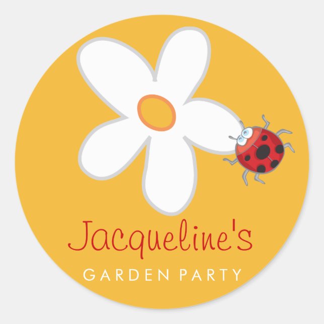 Daisy & Ladybug Kid's Garden Party Favours Sticker (Front)