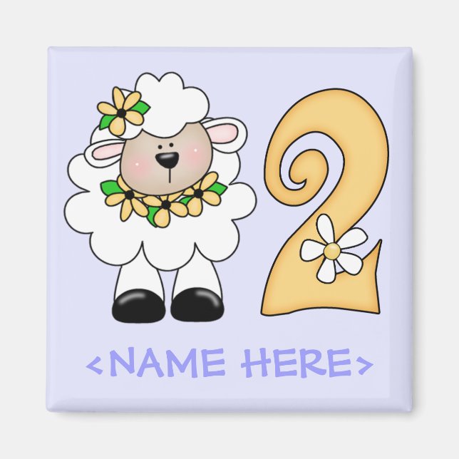 Daisy Lamb 2nd Birthday Magnet (Front)