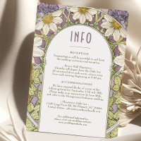 Daisy Lavender Wedding Insert INFO Art Nouveau