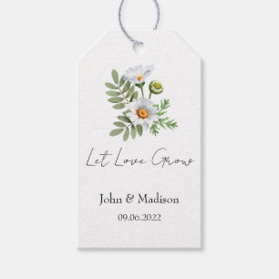 Daisy Let love grow wedding seed Gift Tags