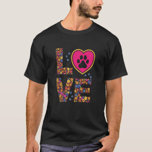 Daisy LOVE Letters Animal Paw Prints T-Shirt
