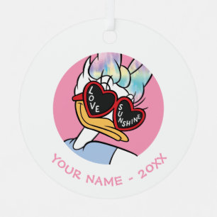 Daisy "Love Sunshine" Retro Sunglasses Graphic Metal Ornament